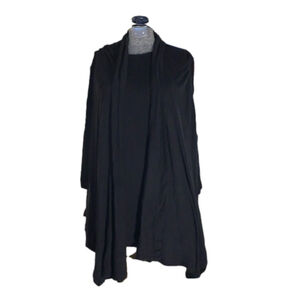 Liz Lange Maternity top long sleeve faux cardigan stretchy black size small